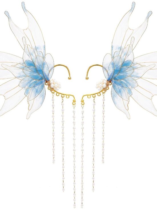 Jewelry - Mermaid Elf Ear Cuffs - Fairy Ear Cuffs with Tassel No Piercing Earrings Cosplay